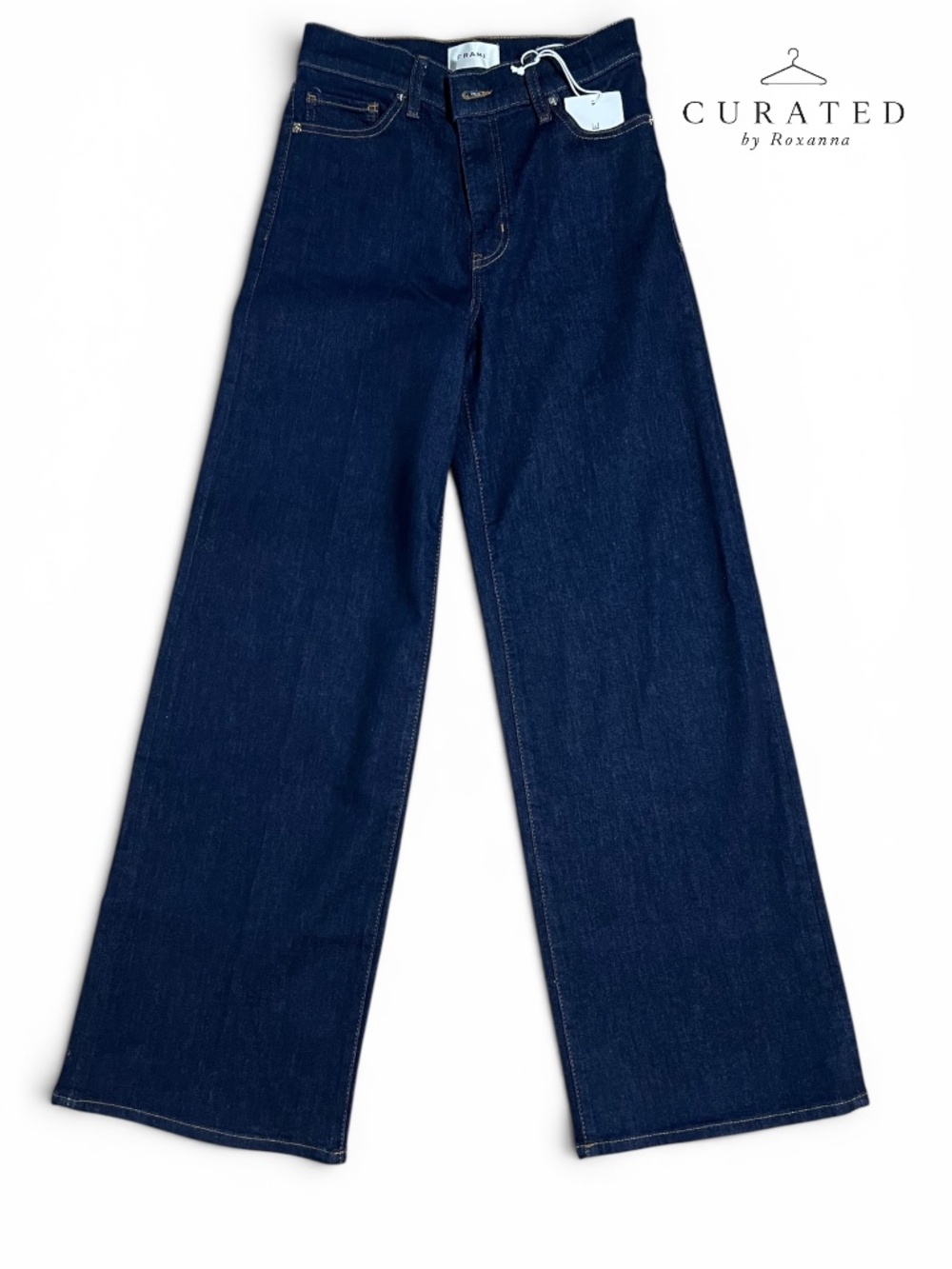 Frame Denim Dark Indigo Wide-Leg Flare Jeans